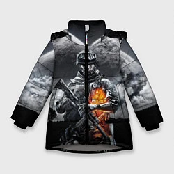Куртка зимняя для девочки Battlefield, цвет: 3D-светло-серый
