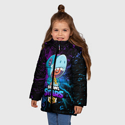 Куртка зимняя для девочки BRAWL STARS LEON SHARK, цвет: 3D-красный — фото 2