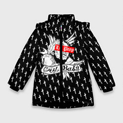 Куртка зимняя для девочки LiL PEEP, цвет: 3D-черный