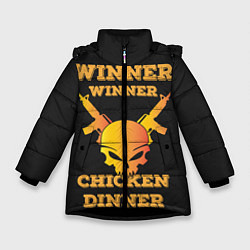 Куртка зимняя для девочки Winner Chicken Dinner, цвет: 3D-черный