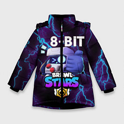 Куртка зимняя для девочки Brawl Stars 8-BIT, цвет: 3D-черный