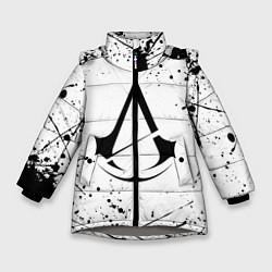Куртка зимняя для девочки ASSASSINS CREED, цвет: 3D-светло-серый