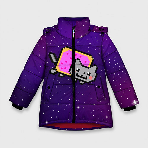 Зимняя куртка для девочки Nyan Cat / 3D-Красный – фото 1