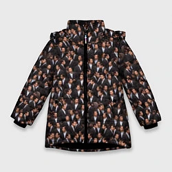 Куртка зимняя для девочки Растерянный Траволта, цвет: 3D-черный