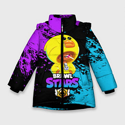 Куртка зимняя для девочки Brawl Stars Sally Leon, цвет: 3D-черный