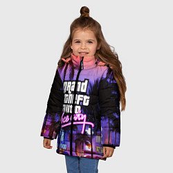 Куртка зимняя для девочки Grand Theft Auto Vice City, цвет: 3D-светло-серый — фото 2