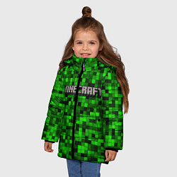 Куртка зимняя для девочки MINECRAFT CREEPER КАПЮШОН, цвет: 3D-светло-серый — фото 2