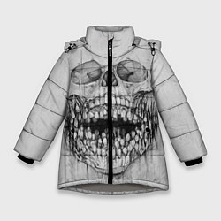 Куртка зимняя для девочки Dentist skull, цвет: 3D-светло-серый