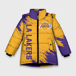 Куртка зимняя для девочки LA LAKERS, цвет: 3D-черный