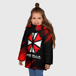 Куртка зимняя для девочки Umbrella Corporation, цвет: 3D-светло-серый — фото 2