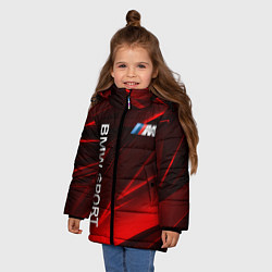 Куртка зимняя для девочки BMW БМВ Z, цвет: 3D-черный — фото 2