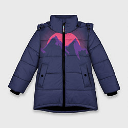 Куртка зимняя для девочки Mountain sunset, цвет: 3D-черный