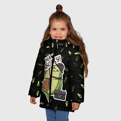Зимняя куртка для девочки Авокадо / 3D-Светло-серый – фото 3