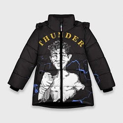 Куртка зимняя для девочки Thunder, цвет: 3D-черный
