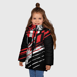Куртка зимняя для девочки Череп Icon красный, цвет: 3D-красный — фото 2