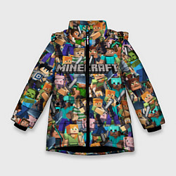 Куртка зимняя для девочки MINECRAFT ПЕРСОНАЖИ, цвет: 3D-черный