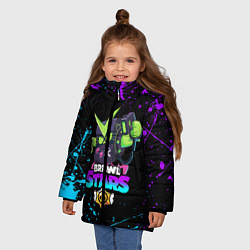 Куртка зимняя для девочки BRAWL STARS VIRUS 8-BIT, цвет: 3D-светло-серый — фото 2