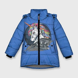 Куртка зимняя для девочки Единорог Rock, цвет: 3D-светло-серый