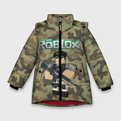 Куртка зимняя для девочки Roblox 23 February Camouflage, цвет: 3D-красный