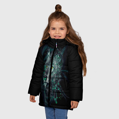 Зимняя куртка для девочки ВОЛК / 3D-Светло-серый – фото 3