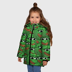 Куртка зимняя для девочки Pepe The Frog, цвет: 3D-красный — фото 2