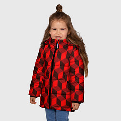 Куртка зимняя для девочки Кубики, цвет: 3D-черный — фото 2