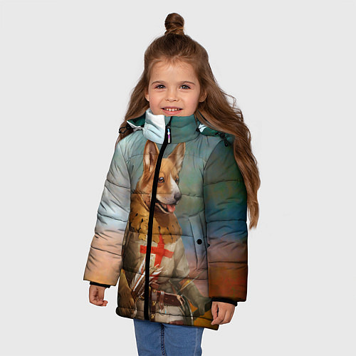 Зимняя куртка для девочки КОРГИ ЛУЧНИК / 3D-Светло-серый – фото 3