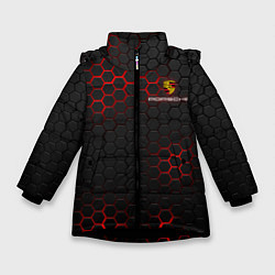 Куртка зимняя для девочки PORSCHE, цвет: 3D-черный