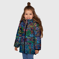 Куртка зимняя для девочки Арт, цвет: 3D-черный — фото 2