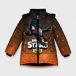 Куртка зимняя для девочки Brawl Stars Crow Ворон, цвет: 3D-черный