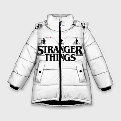Куртка зимняя для девочки STRANGER THINGS, цвет: 3D-черный