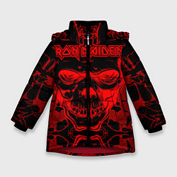 Куртка зимняя для девочки Iron Maiden, цвет: 3D-красный