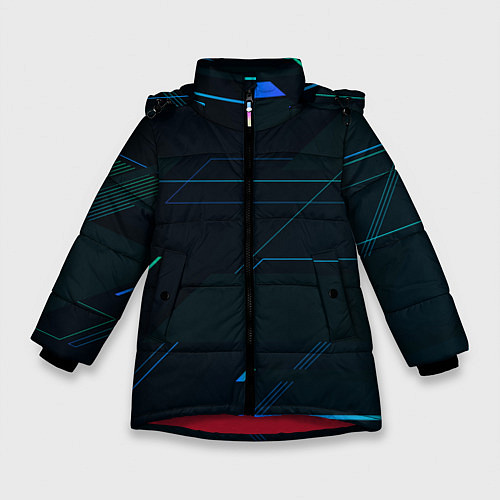 Зимняя куртка для девочки Modern Geometry / 3D-Красный – фото 1