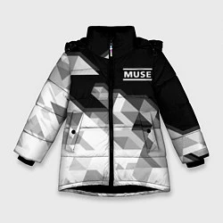 Куртка зимняя для девочки Muse, цвет: 3D-черный
