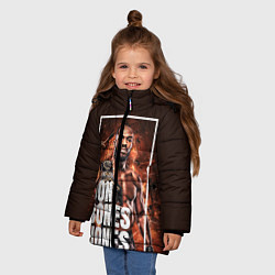 Куртка зимняя для девочки Jon Jones, цвет: 3D-черный — фото 2