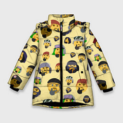 Зимняя куртка для девочки Thinking emoji skins
