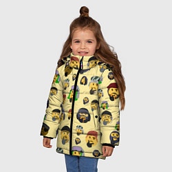 Куртка зимняя для девочки Thinking emoji skins, цвет: 3D-черный — фото 2