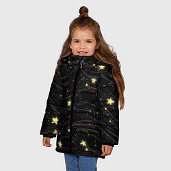 Куртка зимняя для девочки Звезды, цвет: 3D-красный — фото 2