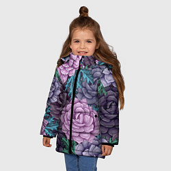Куртка зимняя для девочки Цветы, цвет: 3D-красный — фото 2
