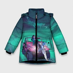 Куртка зимняя для девочки ЧЕРНОЕ ЗЕРКАЛО, цвет: 3D-черный