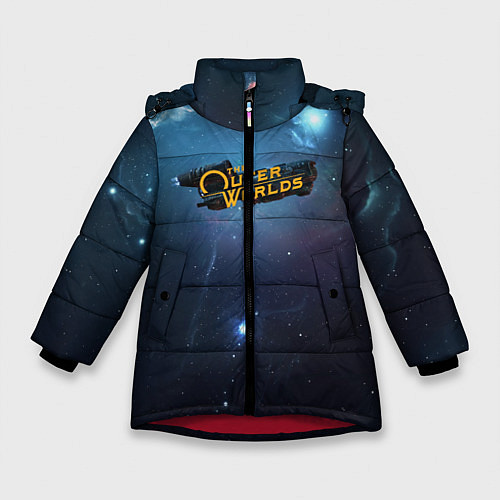 Зимняя куртка для девочки Spaceship / 3D-Красный – фото 1