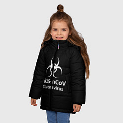 Куртка зимняя для девочки NCoV-2019: Coronavirus, цвет: 3D-черный — фото 2