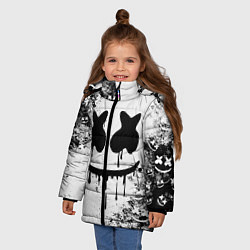 Куртка зимняя для девочки Marshmello, цвет: 3D-черный — фото 2
