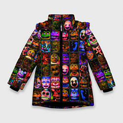 Куртка зимняя для девочки Five Nights At Freddy's, цвет: 3D-черный