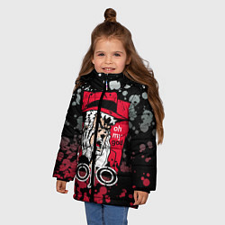 Куртка зимняя для девочки Приключения ДжоДжо, цвет: 3D-черный — фото 2