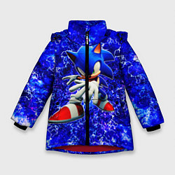 Куртка зимняя для девочки Sonic Молнии, цвет: 3D-красный