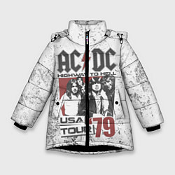 Куртка зимняя для девочки ACDC, цвет: 3D-черный