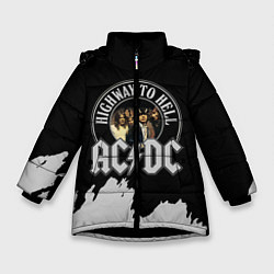 Куртка зимняя для девочки ACDC, цвет: 3D-черный