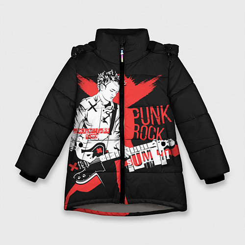 Зимняя куртка для девочки Punk-rock / 3D-Светло-серый – фото 1