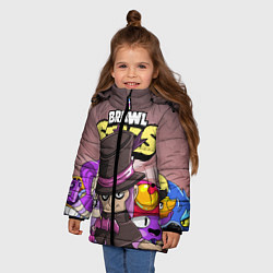 Куртка зимняя для девочки BRAWL STARS MORTIS, цвет: 3D-черный — фото 2